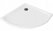 MEXEN/S - Flat sprchová vanička čtvrtkruhová slim 100 x 100, bílá + černý sifon 41101010B