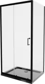 MEXEN/S - Apia Sprchový kout 100x70, transparent, černá + vanička se sifonem 840-100-070-70-00-4070B
