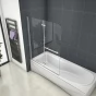Vanová zástěna S22H 95x140 - dvoudílná sklopná, čiré sklo