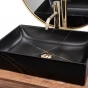 Umyvadlo na desku REA Inga Black Marble Mat REA-U8006
