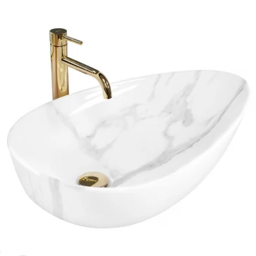 REA - Umyvadlo na desku Greta 65 Bianco Shiny REA-U6501