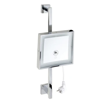 Kosmetické zrcátko na tyči s LED osvětlením, 200 × 200 mm (116501672)