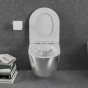 MEXEN - Lena Závěsná WC mísa včetně sedátka s slow-slim, duroplast, bílá/stříbrná 30224004