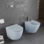 MEXEN - Lena Závěsná WC mísa Rimless včetně sedátka s slow, Duroplast, šedomodrá mat 30224069