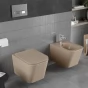 MEXEN - Teo Závěsná WC mísa včetně sedátka s slow-slim, duroplast, cappuccino mat 30854064