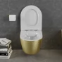 MEXEN - Lena Závěsná WC mísa včetně sedátka s slow-slim, duroplast, bílá/zlatá vzor linie 30224007