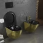 MEXEN - Lena Závěsná WC mísa včetně sedátka s slow-slim, duroplast, černá/zlatá vzor 30224078