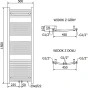 MEXEN - Ares otopný žebřík/radiátor 1500x500 mm, 630 W,bílá W102-1500-500-00-20