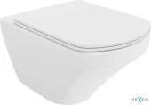 MEXEN - Vito závěsná WC mísa Rimless včetně sedátka s slow-slim, Duroplast, bílá 30174000