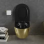 MEXEN - Lena Závěsná WC mísa včetně sedátka s slow-slim, duroplast, černá/zlatá 30224076