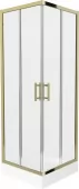 MEXEN/S - Rio sprchový kout čtverec 70 x 70, transparent, zlato + vanička Rio včetně výpustě 860-070-070-50-00-4510