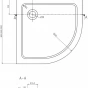 MEXEN - Flat sprchová vanička čtvrtkruhová slim 100 x 100, černá 41701010