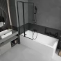 MEXEN - Flip vanová zástěna 1-křídlo 80 x 150 cm, černá vzor, černá 894-080-101-70-70