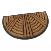 Kokosová čisticí venkovní vstupní půlkruhová rohož FLOMA Stripes - Lines - délka 45 cm, šířka 75 cm, výška 2,2 cm