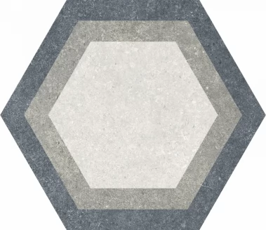 Dlažba Codicer Traffic Hex Combi Grey Mix 22x25