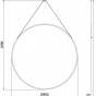 MEXEN - String zrcadlo 80 cm, černý rám 9854-080-080-000-70