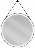 MEXEN - Reni zrcadlo s osvětlením,s 80 cm, LED 6000K, černý rám 9812-080-080-611-70