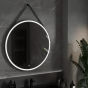 MEXEN - Reni zrcadlo s osvětlením, 100 cm, LED 6000K, černý rám 9812-100-100-611-70