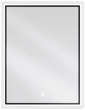 MEXEN - Erma zrcadlo s osvětlením 60 x 80 cm, LED 6000K, černý rám 9814-060-080-611-70