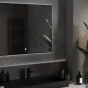 MEXEN - Erma zrcadlo s osvětlením 100 x 80 cm, LED 6000K, černý rám 9814-100-080-611-70