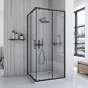 REA - Sprchový kout City 80x80 Black Bez sprchové vaničky REA-K6448