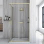REA - Sprchový kout City 80x100 Brush Gold Bez sprchové vaničky REA-K6445