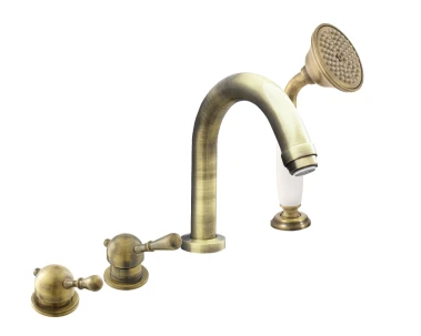 LABE - Vanová baterie 4-otvorová, Stará mosaz (Bronz), 1/2