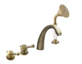 LABE - Vanová baterie 4-otvorová, Stará mosaz (Bronz), 1/2