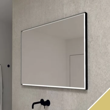 Zrcadlo v kovovém rámu s LED osvětlením po obvodu Nika LED 14/100 ALU, hliník