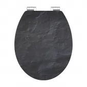 WC prkénko MDF Soft Close Black Stone High Gloss 80535