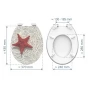 WC prkénko MDF Soft Close Red Starfish High Gloss 80541