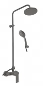 Vodovodní baterie sprchová s hlavovou a ruční sprchou NIL - metal grey kartáčovaná (NL182.5/7-1MGK)