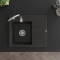 MEXEN - Ben granitový dřez 1 s odkapávačem levý 600 x 500 mm, černá/zlatá metalik, sifon chrom 6522605000-75