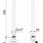 MEXEN - FA-FD14 topná tyč 300 W, černý W956-0300-70