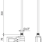 MEXEN - FA-J1229 topná tyč 300 W, černá W959-0300-70