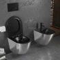 MEXEN - Lena Závěsná WC mísa včetně sedátka s slow-slim, duroplast, černá mat / stríbrná 30224074