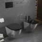 MEXEN - Lena bidet závěsný, černá mat/stříbrná vzor 35224872