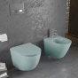 MEXEN - Lena Závěsná WC mísa Rimless včetně sedátka s slow, Duroplast, světle zelená mat 30224048