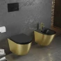 MEXEN - Lena bidet závěsný, černá mat/zlatá vzor 35224877