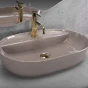 REA - Umyvadlo na desku Aura 61 Beige Shiny REA-U6381