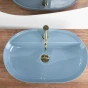 REA - Umyvadlo na desku Aura 61 L.Blue Shiny REA-U6618
