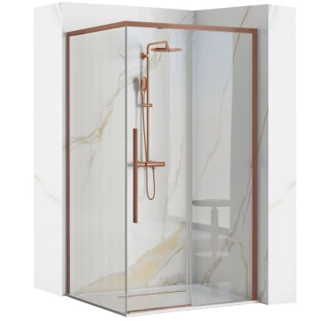 REA - Sprchový kout SOLAR - Copper Brush 90x90 Bez sprchové vaničky REA-K9512