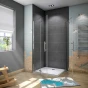 Obdelníkový sprchový kout SOLO R768, 76x80 se zalamovacími dveřmi, rohový vstup včetně sprchové vaničky z litého mramoru