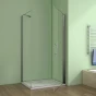 Sprchový kout MELODY D1 76x76 s jednokřídlými dveřmi včetně sprchové vaničky z litého mramoru