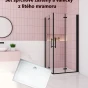 Sprchový kout MELODY BLACK R907, 90x70 se zalamovacími dveřmi včetně sprchové vaničky z litého mramoru