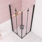 Sprchový kout MELODY BLACK R908, 90x80 se zalamovacími dveřmi