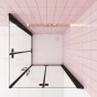 Sprchový kout MELODY BLACK R908, 90x80 se zalamovacími dveřmi