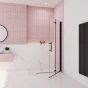 Zalamovací WALK-IN zástěna Melody Black WF1 72,5x195, čiré sklo 