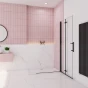 Zalamovací WALK-IN zástěna Melody Black WF1 72,5x195, čiré sklo 