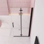 Zalamovací WALK-IN zástěna Melody Black WF1 72,5x195, čiré sklo 